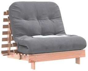 Sofá-cama futon com colchão 80x206x11 cm madeira douglas maciça