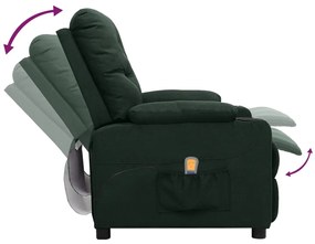 Poltrona de massagens tecido verde-escuro