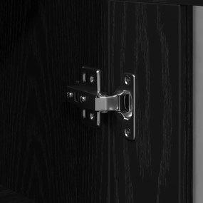 Armário de Parede com Portas de Vidro Carvalho Negro 69.5x34x90 cm