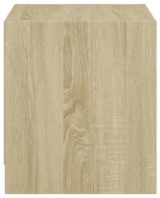Mesa cabeceira c/ portas vidro 2 pcs 35x37x42cm carvalho sonoma