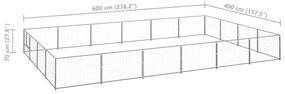 Canil para cães 24 m² aço prateado
