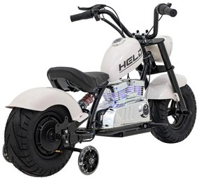 Mota elétrica para Crianças 350 W Chopper Warrior Rodas AR, Assento couro ecológico Branca