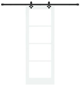 Porta Deslizante vidaXL com Conjunto de Ferragens Branco 78x211 cm Mad