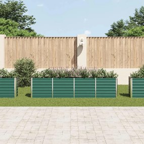 Canteiro jardim elevado 320x40x77 cm aço galvanizado verde
