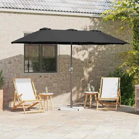 vidaXL Guarda-sol de Jardim Preto 380 x 196 x 235 cm