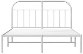 Estrutura de cama com cabeceira 160x200 cm metal branco