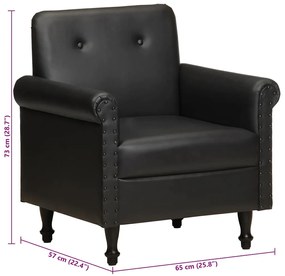 Poltrona couro genuíno preto