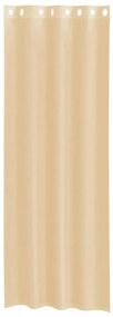 Cortinas de voile com ilhós 2 pcs areia
