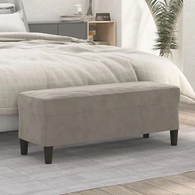 349421 vidaXL Banco 100x35x41 cm veludo cinza-claro