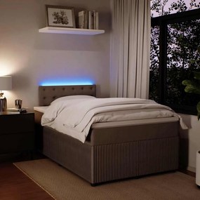 Cama boxspring com colchão 120x190 cm veludo cinzento-claro