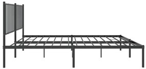 Estrutura de cama com cabeceira 140x200 cm metal preto