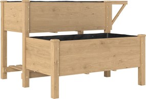 Outsunny Canteiro Elevado para Horta Jardineira a 2 Níveis 119.5x102x76.5cm Castanho | Aosom Portugal