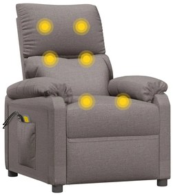 Poltrona de massagens elétrica reclinável tecido cinza-acast.