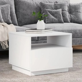 Mesa de centro com luzes LED 50x49x40 cm branco