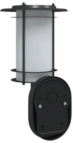 Candeeiro de parede p/ exterior com sensor aço inoxidável preto