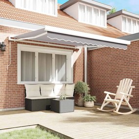 Toldo Retrátil Manual Cinza Claro 300x250 cm