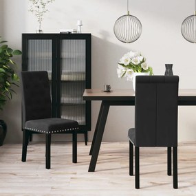 vidaXL Cadeiras de jantar 2 pcs veludo preto