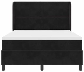 Cama Box com Colchão vidaXL Preto 140x200 cm Veludo