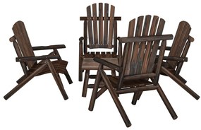 5 pcs conjunto lounge de jardim madeira de abeto maciça