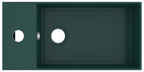 Lavatório WC c/ extravasamento cerâmica verde-escuro