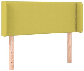 Cabeceira de cama c/ luzes LED tecido 83x16x78/88 cm verde