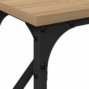 Mesa Consola Carvalho Artesanal 140x23x75 cm Madeira Engenhada