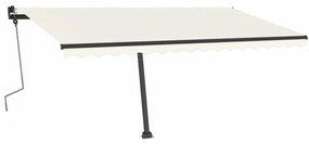 Toldo retrátil manual independente 400x350 cm cor creme