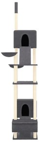 Árvore gatos altura ajustável chão-teto 277-303 cm cinza-escuro