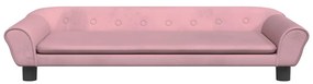 Cama para cães 100x50x21 cm veludo rosa