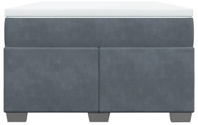 Cama boxspring com colchão 120x190 cm veludo cinzento-escuro