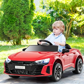 Carro elétrico para crianças Audi RS E-tron GT Licenciado 12V com controlo remoto e luzes LED 104 x 58 x 41 cm Vermelho