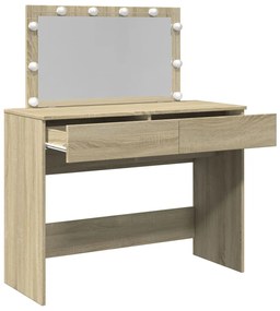 Toucador com LEDs 100x40x120 cm carvalho sonoma