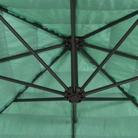 Guarda-sol de jardim com poste de aço 269x269x235 cm verde