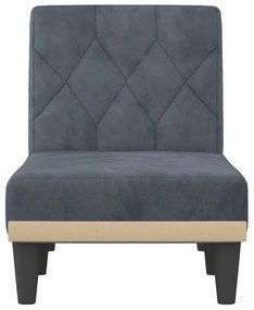 Chaise longue veludo cinzento-escuro