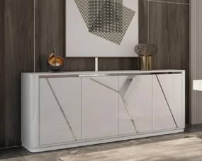 Aparador Toronto 02 (210cm | c/Rodapé | Lacado | Personalizável) 210x90x50cm