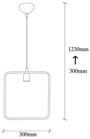 Candeeiro de Teto Geonni – Preto – 30 x 6 cm