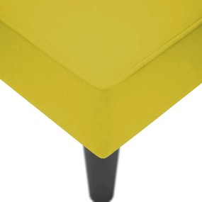 Chaise-longue com apoio de braço direito veludo amarelo