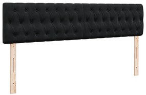 Estrutura de cama otomana com colchão 160x200 cm veludo preto