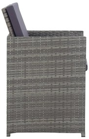 13 pcs conjunto jantar exterior vime e madeira acácia antracite