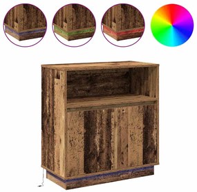 Sideboard com LED Madeira Velha 71x34,5x75 cm Madeira de Engenharia