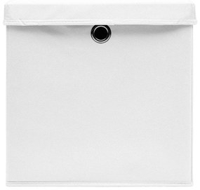 Caixas de arrumação com tampas 4 pcs 28x28x28 cm branco