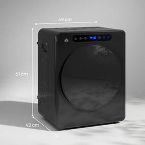 Máquina de Secar Roupa 3 KG 1000W Função Anti-Rugas Esterilizar Temporizador Ecrã LED Tátil Preto