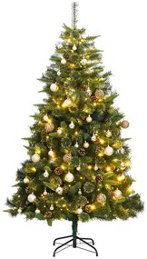 vidaXL Árvore Natal artificial articulada c/ 300 luzes LED+bolas 210cm