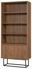 Conjunto de Mobiliário de Sala Laxus – Nogueira e Preto – TV: 180x50x4