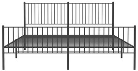 Estrutura de cama com cabeceira e pés 200x200 cm metal preto