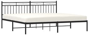 Estrutura de cama com cabeceira 193x203 cm metal preto