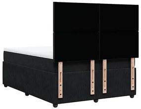Cama com molas/colchão 140x190 cm veludo preto