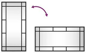 Espelho de parede retangular 30x60 cm ferro preto