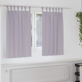 vidaXL Cortinas com cortinas 2 pcs Cinza Metálico Poliéster