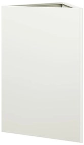 Vaso/floreira de jardim triangular 50x43x75 cm aço branco